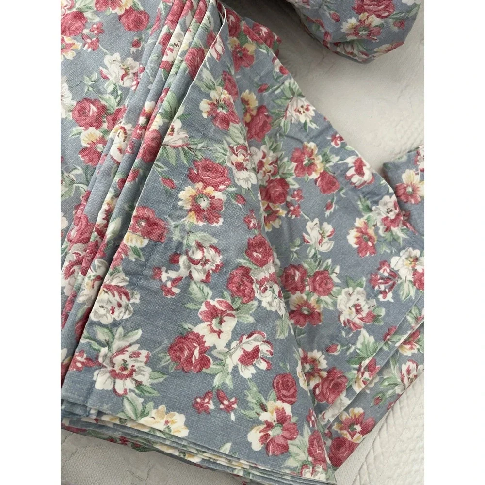 VTG Ralph Lauren Hope Floral TWIN Set 4 Pieces 100% Cotton Cases Flat Fitted